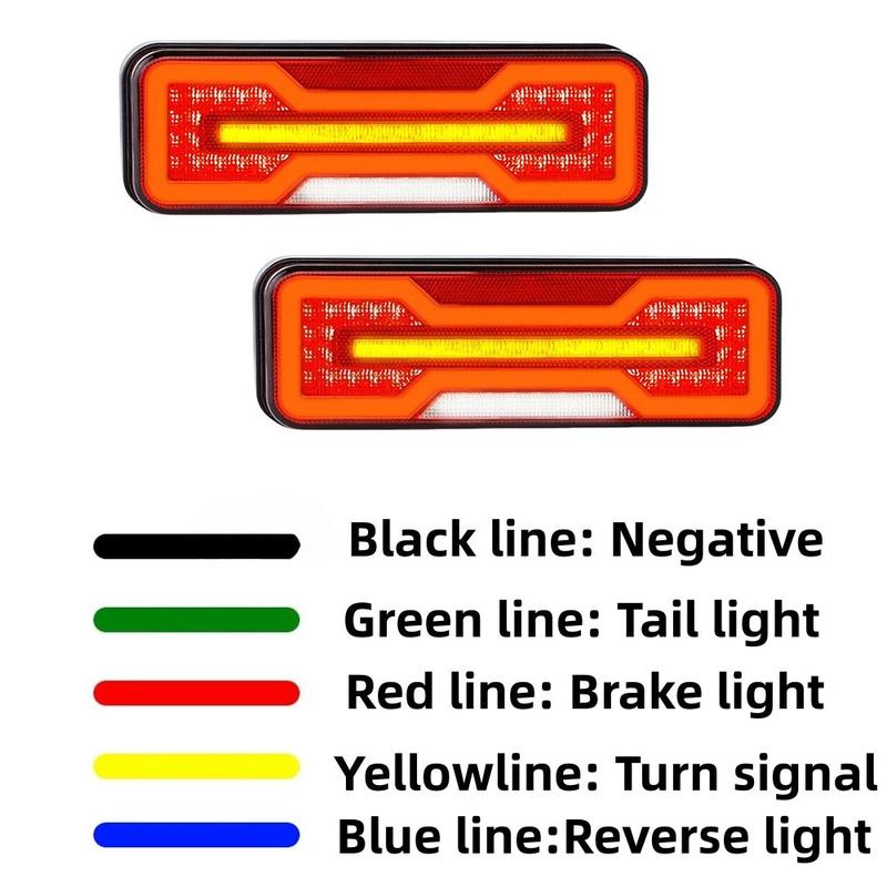 ATVOV 2PCS 12V 24V LED Combination Tail Light Turn Signal Brake Reflector Reverse Lamp Trailer Truck Tractor Camper Waterproof