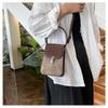 Retro Color Block Faux Leather Phone Bag for Women, Chic Small Square Shoulder Crossbody Purse, Vintage Style Handbag