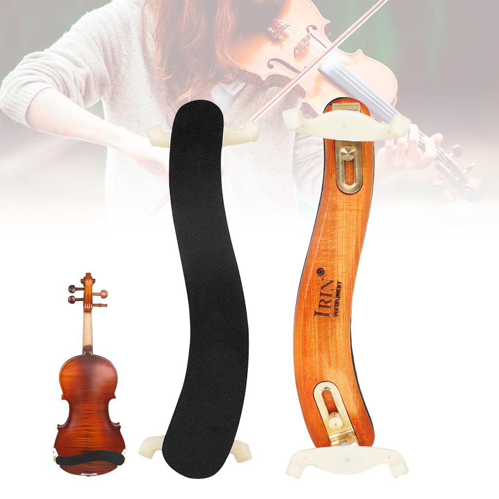 Solid Wood Classical Style Violin Shoulder Rest for 4/4 3/4 Violin with Thickened Sponge, Height Adjustable Shoulder Rest