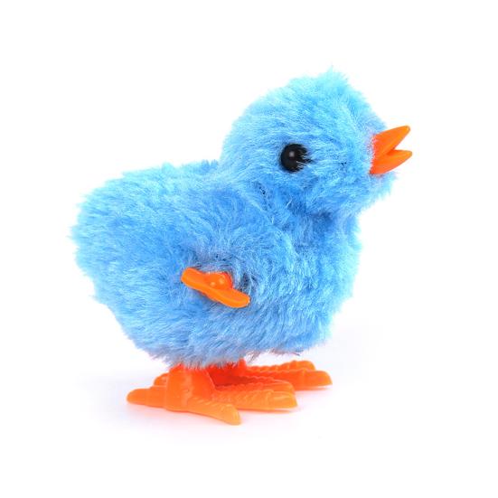 Wind-up Toy Soft Plush Chick Shape Kids Clockwork Toy Creative Cartoon Jumping Toy for Children Teens Adults