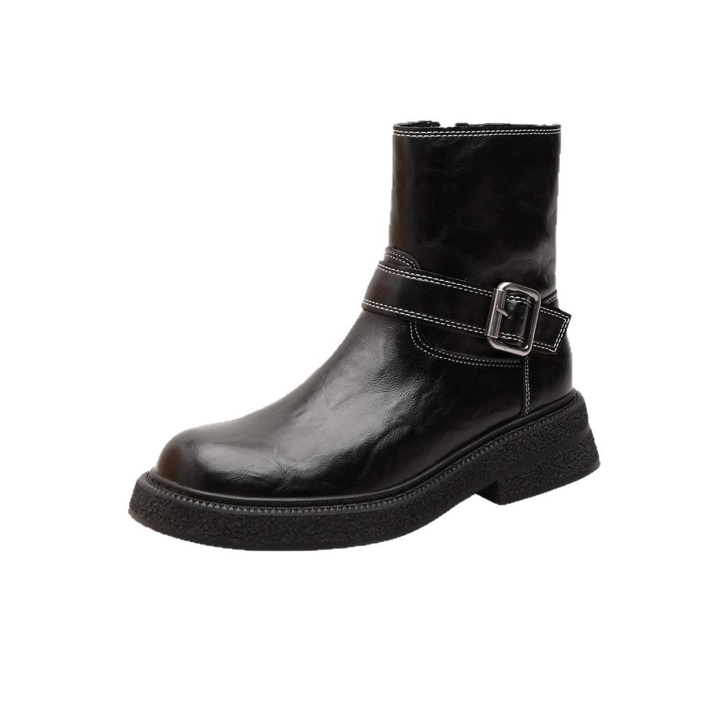Platform short boots women's 2025 autumn and winter new thick heel Martin boots knight versatile British style side zipper thin boots