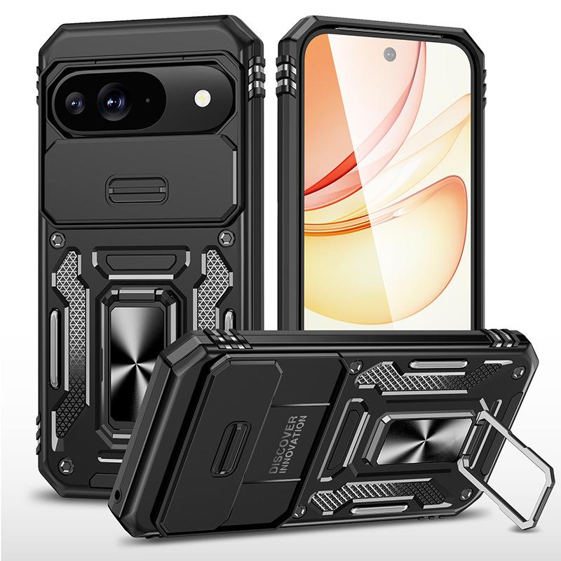 For Pixel 9 Anti-fall Stand Phone Case 2-in-1 Sliding Window All-inclusive Phone Case