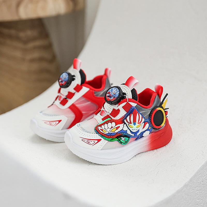 

Boys sports shoes, new spring and autumn cartoon superhero lightweight sneakers, soft and breathable leather running shoes 21-25Code【One Hand5Doub