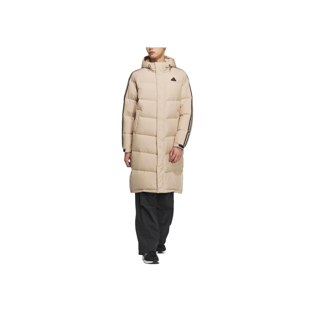 adidas Long Down Comfortable Casual Versatile Long Warm Down Jacket Unisex Outerwear Light-Brown JM9151