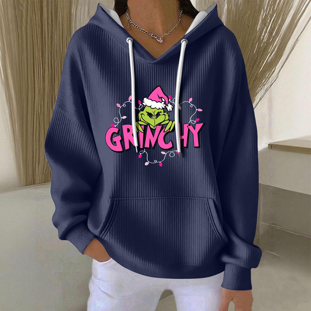 Women's Fashion Casual Christmas Angel Print Pullover Long-Sleeve Sweatshirt