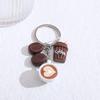 Ästhetischer Latte Art Kaffeetassen Schlüsselanhänger Kawaii Kaffeebohnenbeutel Anhänger Miniatur Essensanhänger Schmuck für Barista Kaffeeliebhaber