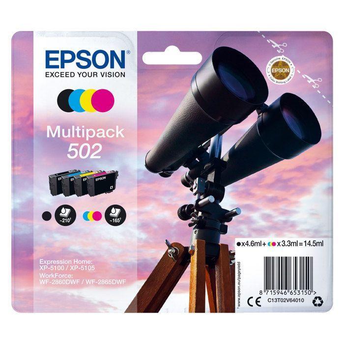 EPSON 502 Multipack Ink Cartridge - Black, Yellow, Cyan, Magenta