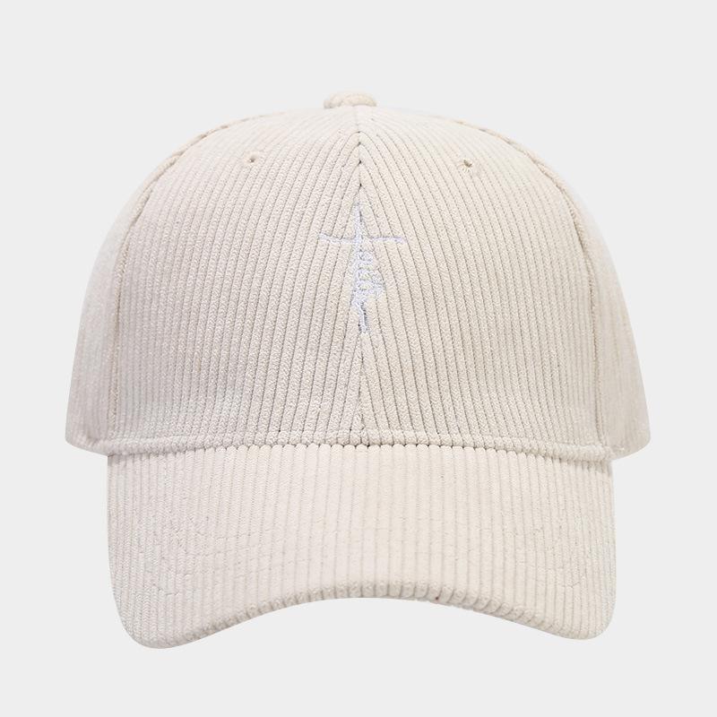 European and American fashion personalized small letter embroidered corduroy baseball cap spring and autumn new simple trend versatile cap