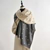 Soft Double Sided Heart Pattern Scarf Elegant Wrap Scarf Fashion Warm Shawl  Outdoor