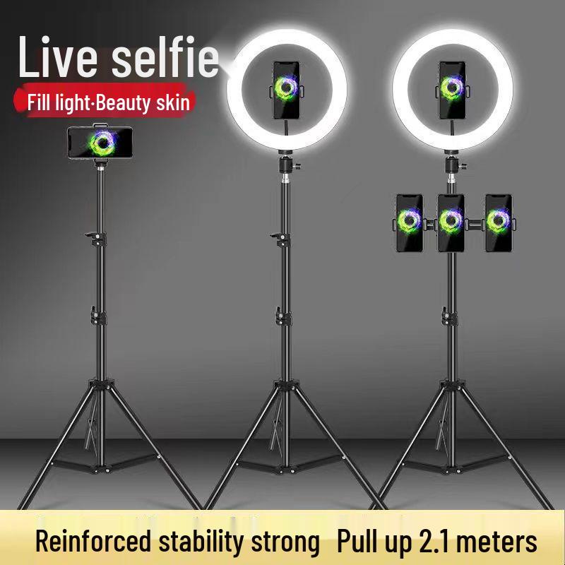 Multifunctional Tripod with Beauty Fill Light & Sound Card for Mobile Streaming and Outdoor K-Song