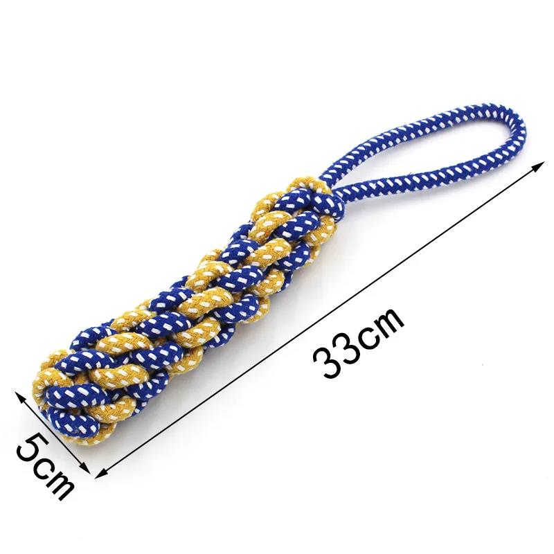 1pc Dog Toy Carrot Knot Rope Ball Cotton Rope Dumbbell Puppy Cleaning Teeth Chew Toy Durable Braided Bite Resistant Pet Supplies 5