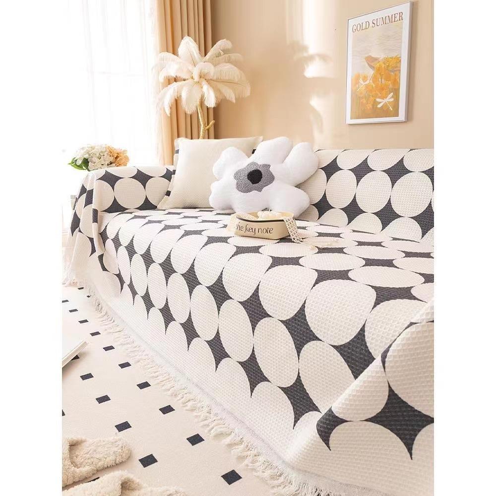 1PC Chenille Sofa Towel for Living Room French Style Home Decoration Sofa Cover Printing Couch Cover Tassel Edge Sofa Cushion