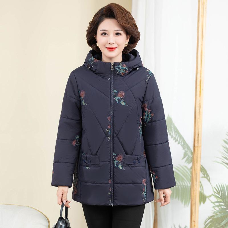 

Зимняя одежда 2025 года флисовая утолщенная пуховая куртка с наполнителем, новая женская осенне-зимняя модная куртка с наполнителем 7XL темно-синий