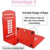 Bookends,1 Pair Heavy Metal Non Skid Sturdy Telephone Booth Decorative Gift for Bookshelf Office School Library (Bookends, Red)