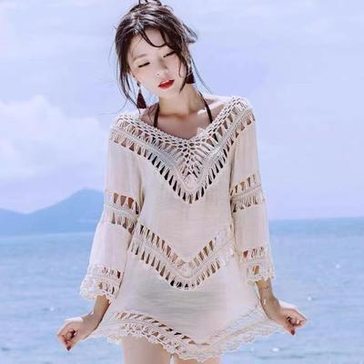 Crochet Patchwork Beach Cover-Up Hollow Out Bikini Swimsuit Cover-Up