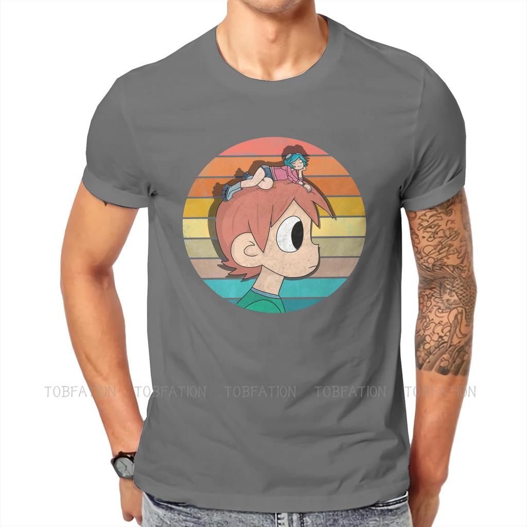 Good Newest Tshirts Scott Pilgrim Vs The World Movie Men Harajuku Fabric Streetwear T Shirt Round Neck Oversized