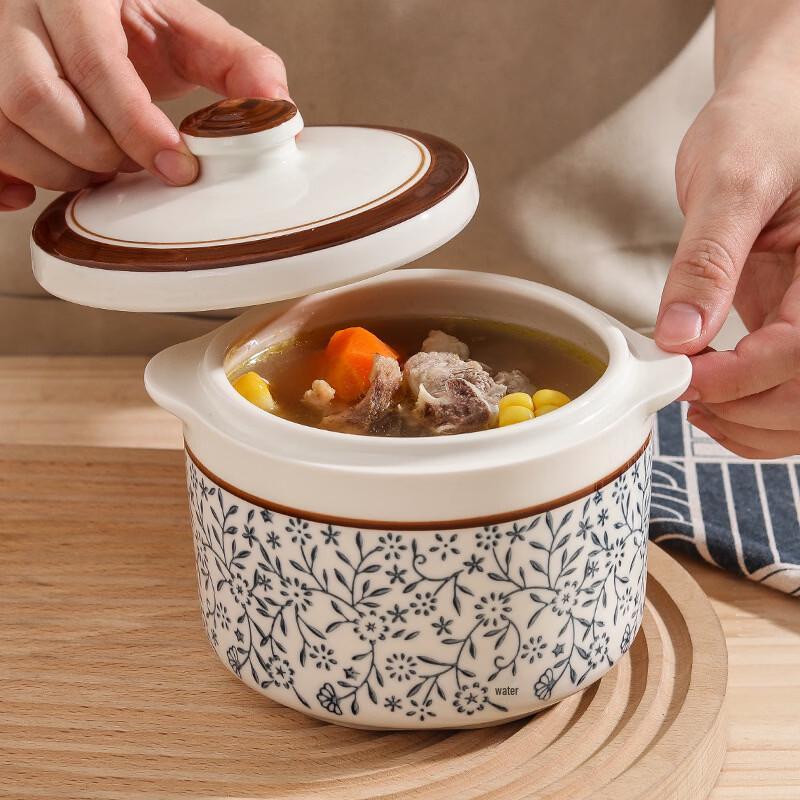 ZISIZ Underglaze Retro Ceramic Steaming Stew Pot