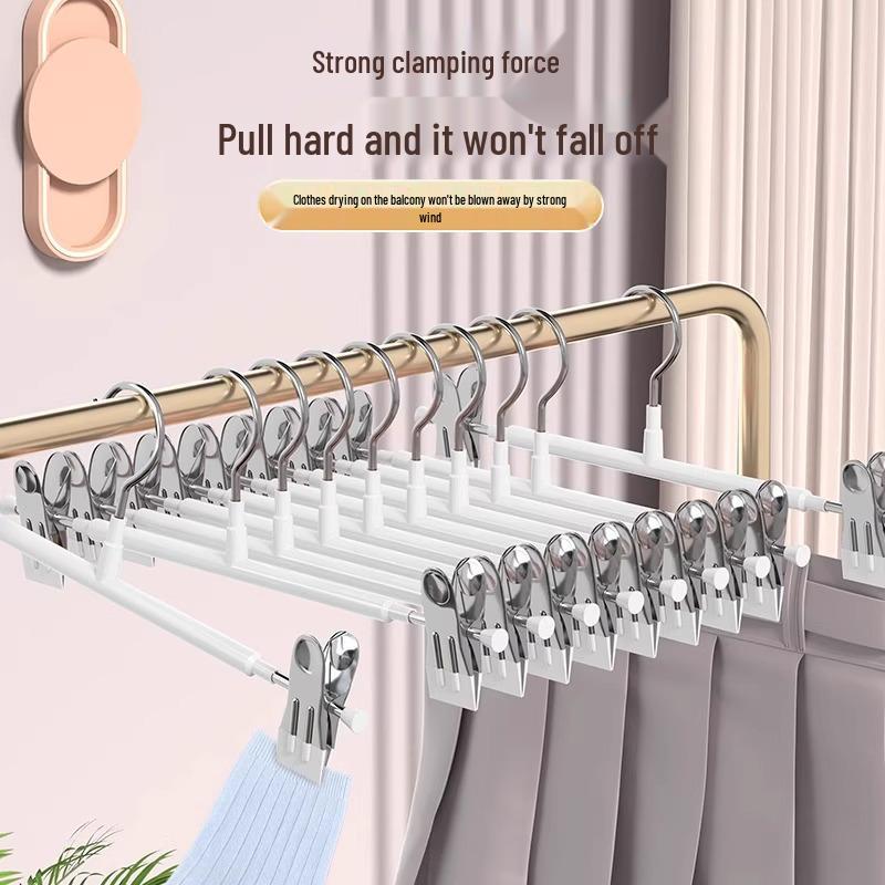 Non-Slip, Non-Marking Stainless Steel Pants & Skirt Clips for Household Wardrobe Storage and Drying.