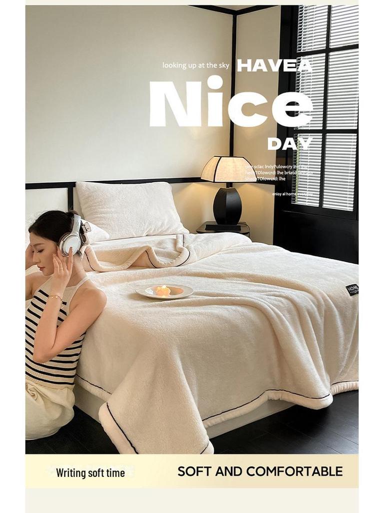 Plush Luxury Cotton Velvet Coral Blanket