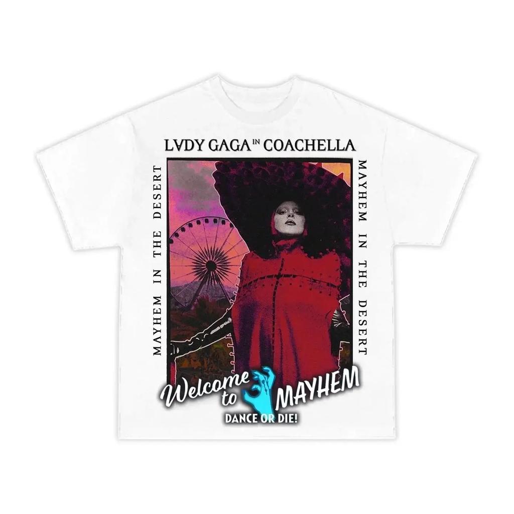 Summer Trendy Men's T-shirt Lady Gaga Casual Cotton Tees Retro Lady Gaga Short Sleeve Tee Unisex Summer Y2k Tops Men's Clothing