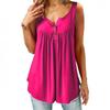 Eleganti Bluse Tunica Svasate da Donna con Scollo O e Volant in Chic Design Senza Maniche con Bottoni