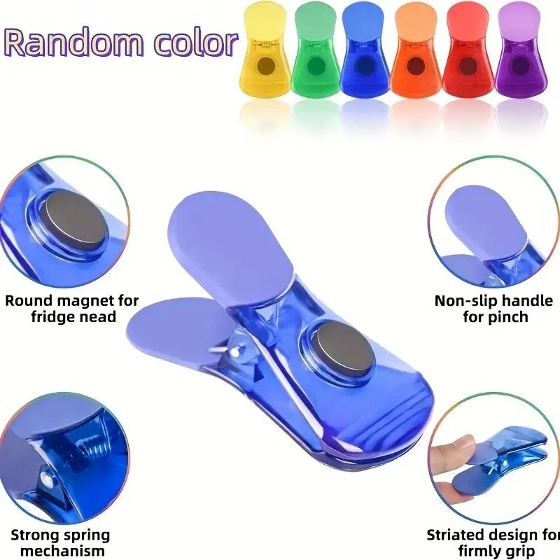 6pcs-Sealing Machine Portable Magnetic Suction Food and Snacks Plastic Bag Sealing Machine Fast Opening Bag Clip