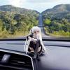 Car Ornaments Cute Anime Lady Doll With Rabbit Dashboard Decoration Car Interior Accessories Office Desk Decor Figurines Model
