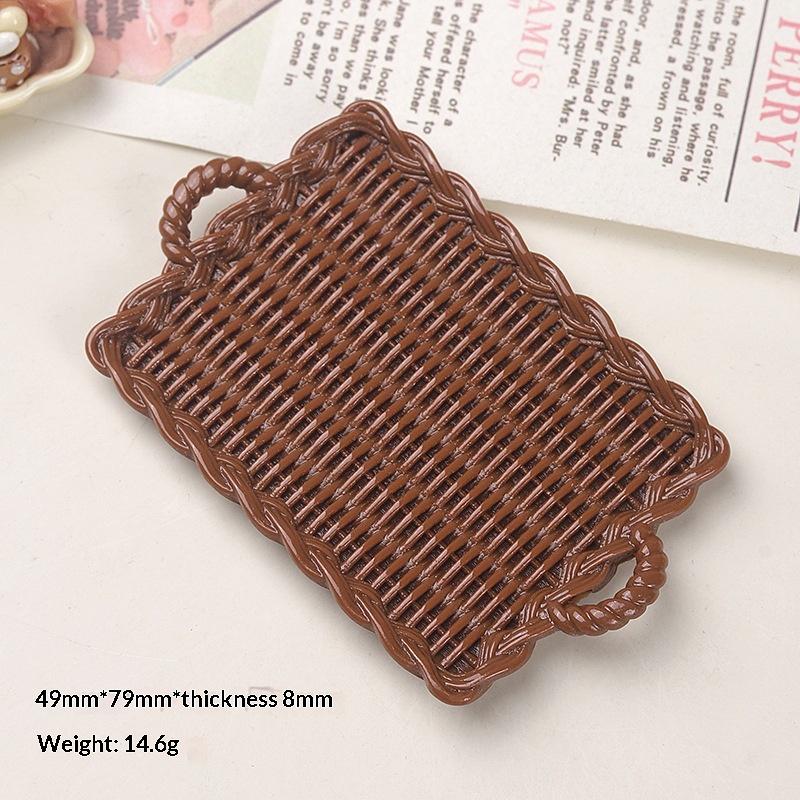 Simulation Mini 1/6 Scale Miniature Dollhouse Basketwork Bread Baguette Basket Food Model For Doll Accessories Toy