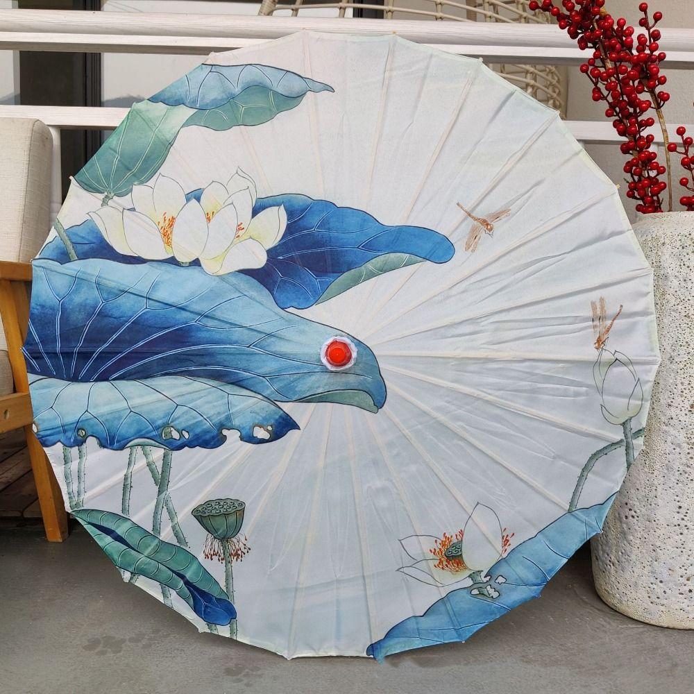 Handheld Silk Cloth Women Umbrella Chinese Style Ancient Dance Umbrella Photograph Prop