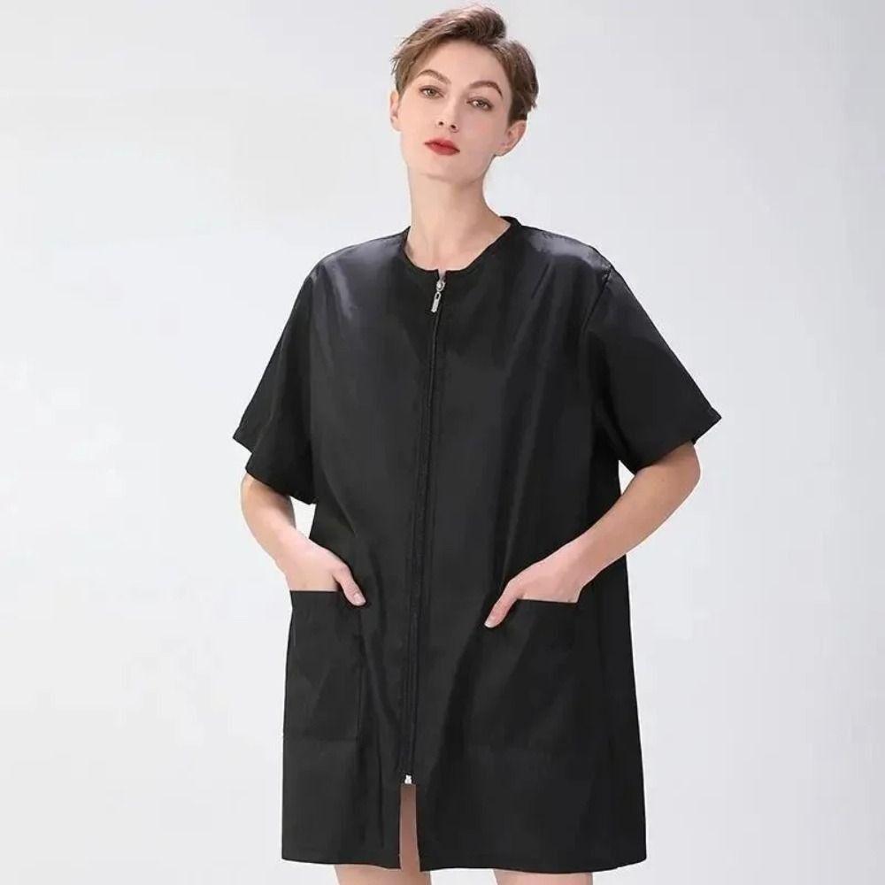 Short/Long Sleeve Hair Salon Uniforms Polyester Hairdresser Robe for Pet Grooming