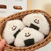 3 Pcs Cute Smile Rice And Vegetable Roll Pendant Funny Plush Doll Key Chain Pendant Creative Doll Trinket