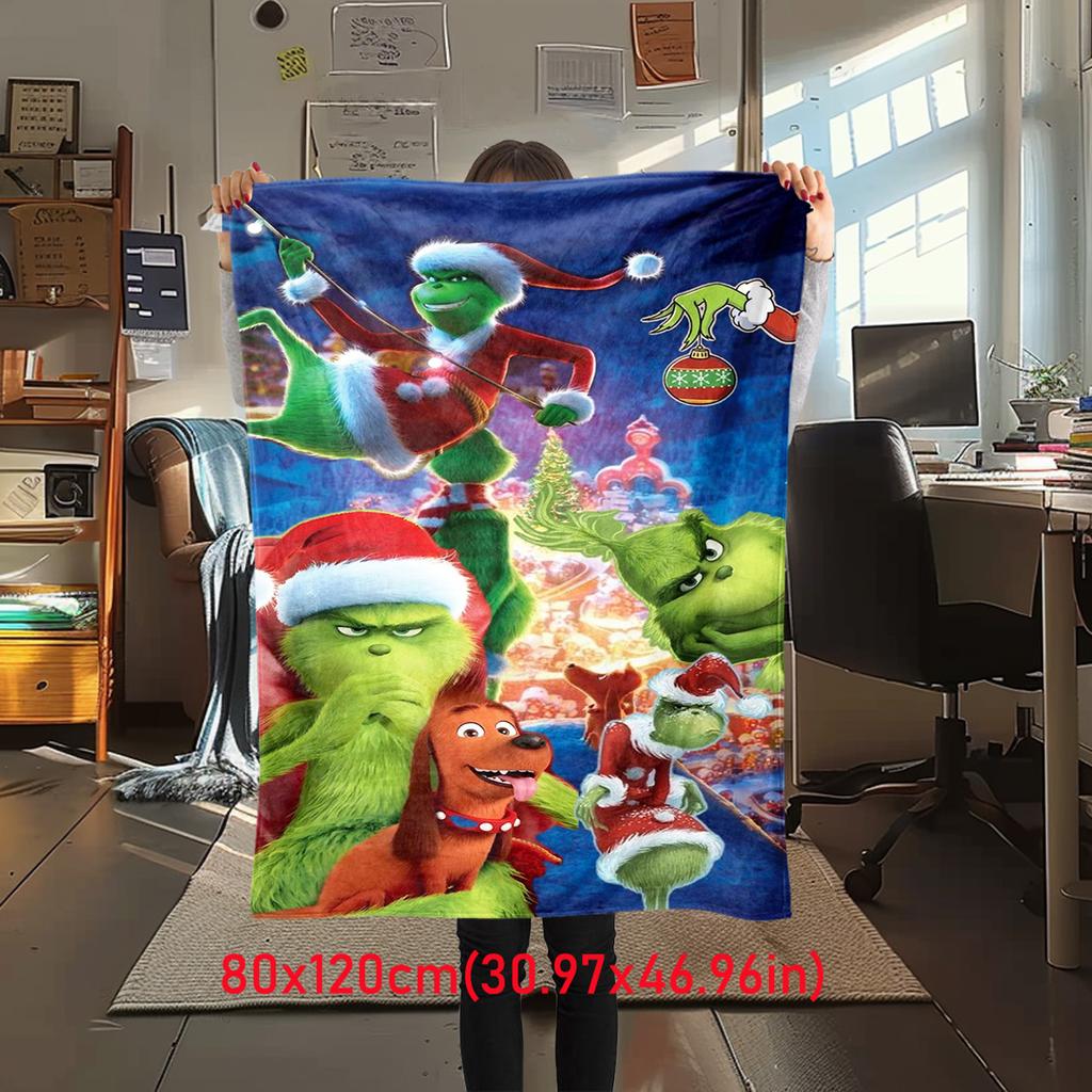 Christmas Gift Comedy Movie How the Grinch Stole Christmas blanket home warming, four season bed decoration sofa cover flannel throwing blanket K18