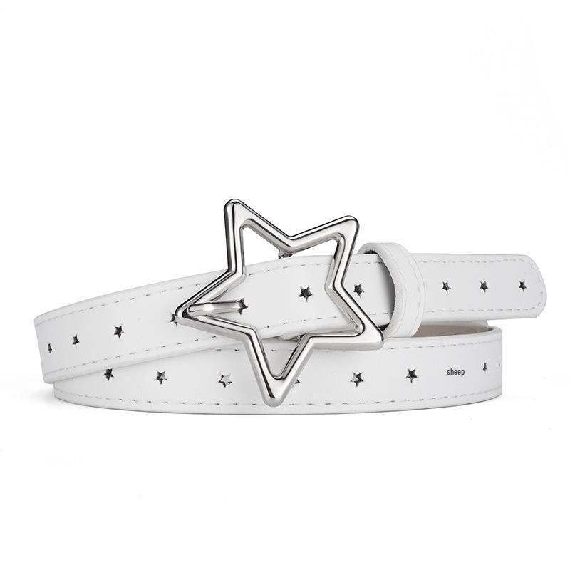 Star Buckle Thin Style Women's Versatile Waist Belt for Jeans and Skirts