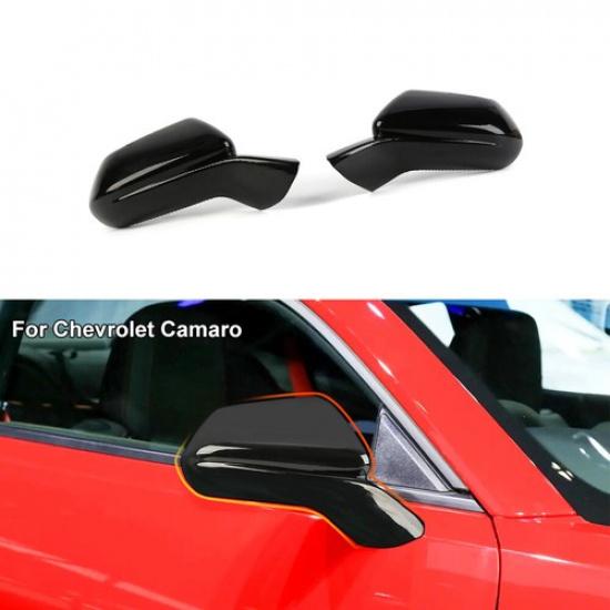 Black Side Rearview Mirror Cover Trim Shell For Chevy Camaro 2016+ Accessories