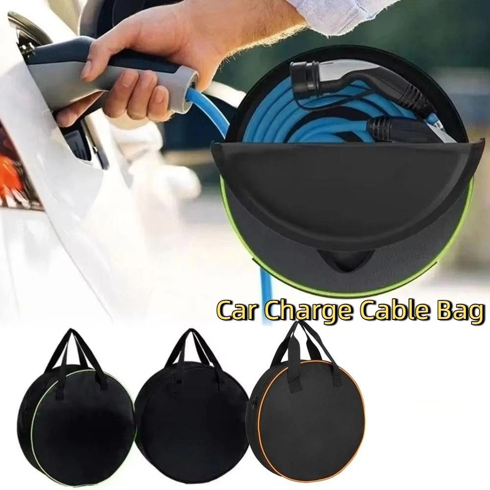 Handheld Car Charge Cable Bag Oxford Cloth Electric Car Cables Carry Case RVs