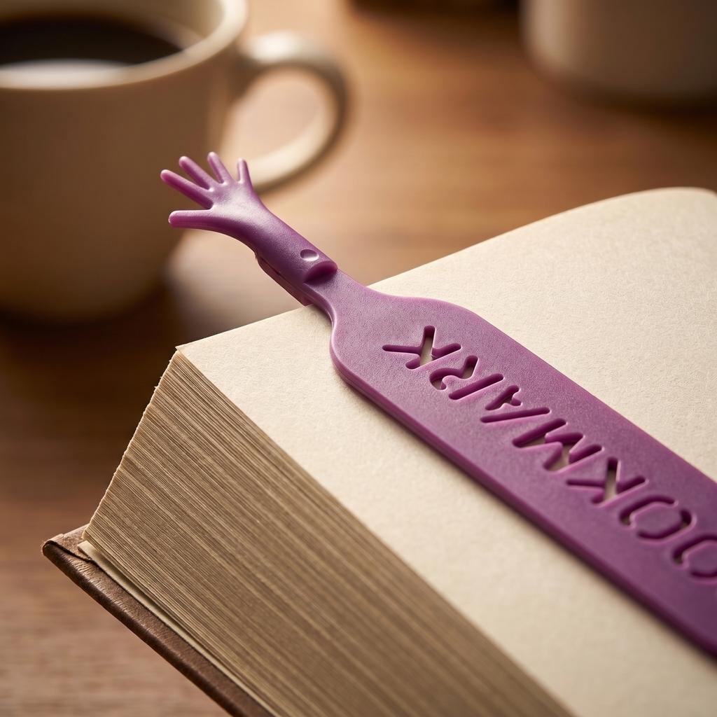 Creative Hand-Shaped Bookmarks Set of 4 Flexible Durable Book Clips with Cutout Text for Paper Marking and Reading Organization