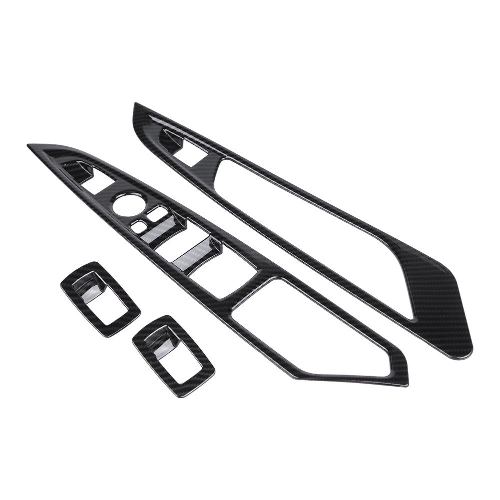 4pcs Carbon Fiber Car Window Switch Button Cover Trim for BMW X5 X6 F15 F16 14 18 Carbon Fiber