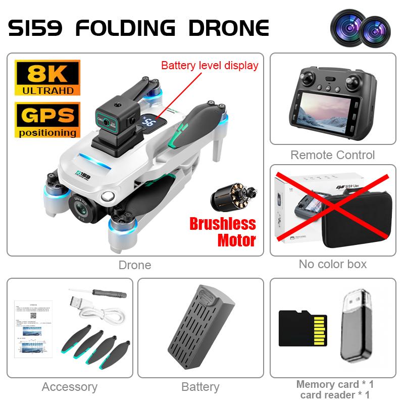 New S159 Drone Professional 8k HD Camera Four-Axis with Screen Remote Control 5G WIFI GPS FPV Aerial Photography Drones RC 5000M