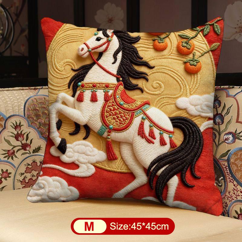 Throw Pillow Cushion Cover Horse Print Luxury Modern Fashion Style Couch Sofa Pillow Covers Bedroom Living Room
