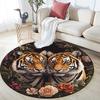 Tiger Artwork Round Area Rug,Carpet Rug for Living Room Bedroom Sofa Playroom Decor,Non-slip Floor Mat