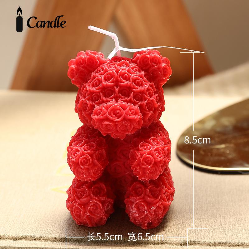 Souvenir Creative Rose Bear Home Ornament Fragrance Premium Atmosphere Send Muse Birthday Gift Scented Candles