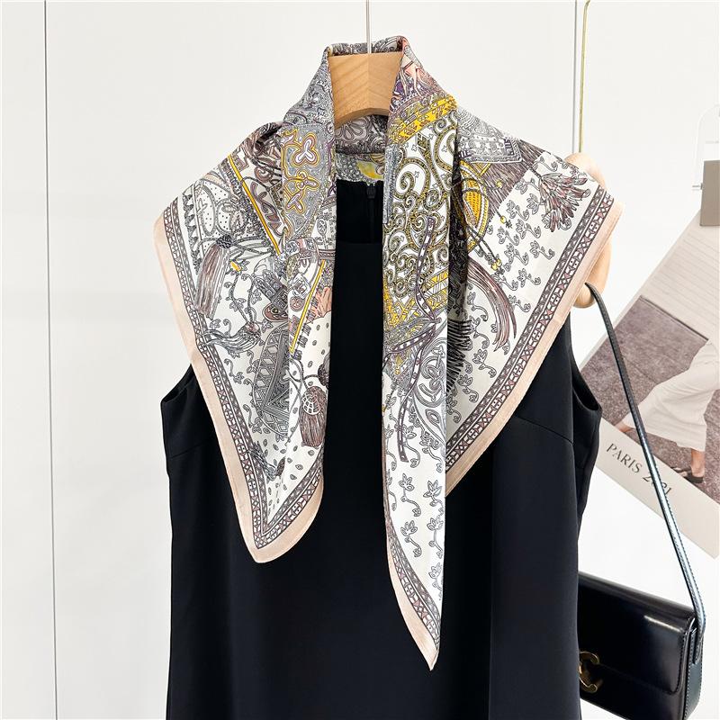 Knight Tassel 11 Mmi Silk Silk Scarf Women's Spring and Summer Fashion Versatile Mulberry Silk Scarf 71 Chinese Scarf Shawl