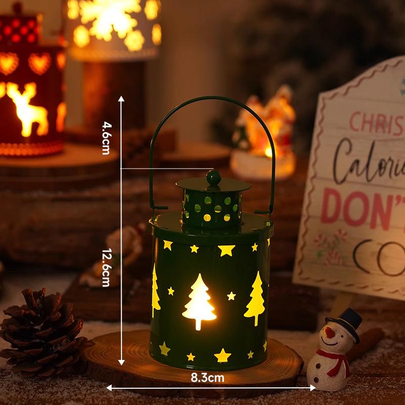 Nordic Style Christmas Lantern with Electronic Candle - Creative Festival Decoration Ornaments