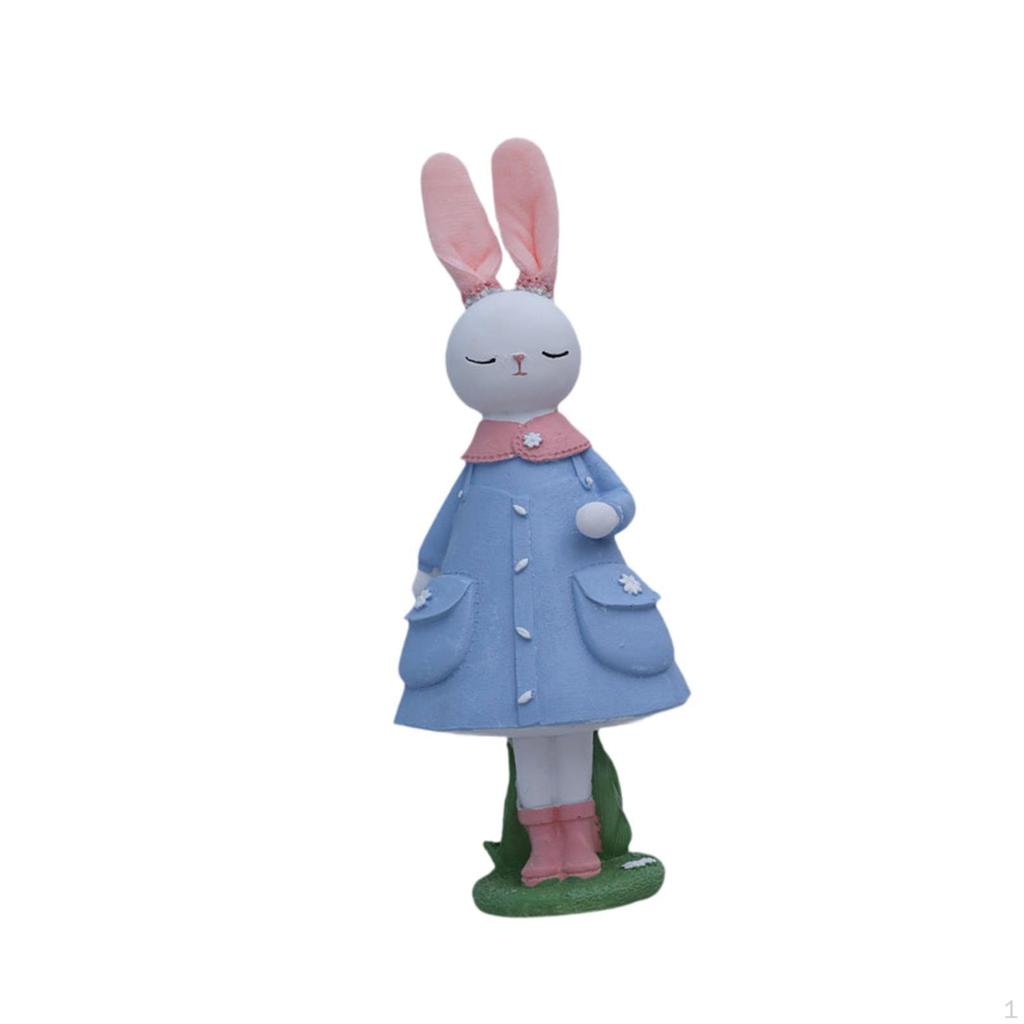 Easter Bunny Figure Statue Fine Workmanship Craft Creative Decor Sulpture for Festival