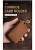 Universal Retro Crazy Horse Leather Key Case, Large Capacity Double Layer for Car & Home Keys