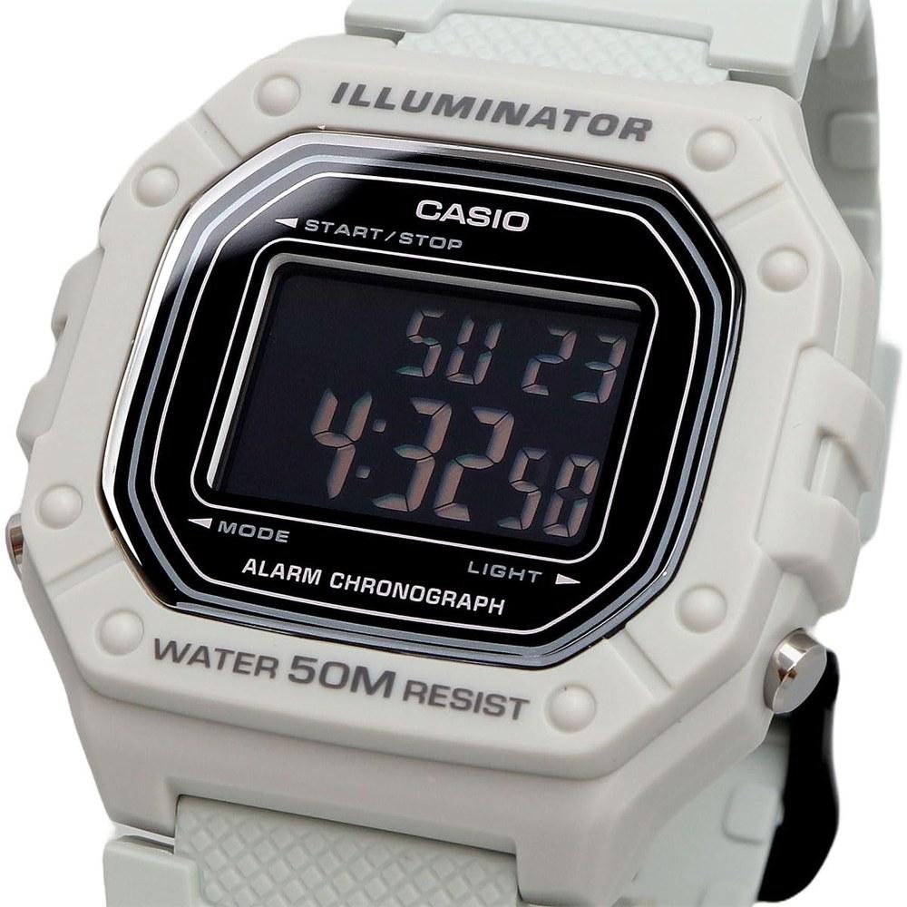 Casio Standard Digital Wristwatch W-218H-8BV Men and Women Ice Gray Inverted LCD