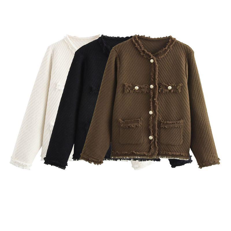 Kaslead New Arrival Women's Clothing Fashion Style Twill Knitting Burr Long-Sleeved Thickened Sweater Cardigan Coat