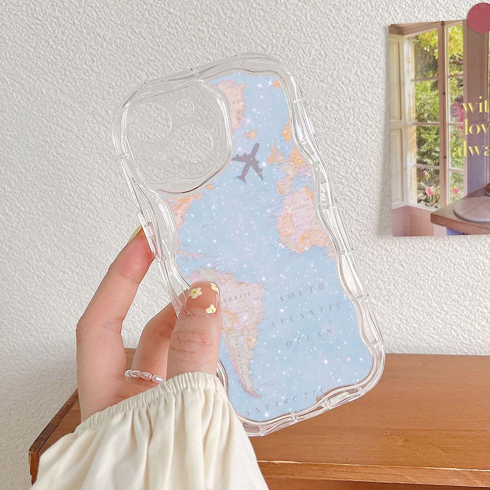 

LZ24 Карта траектории самолета искусство прозрачные мягкие волновые чехлы для телефонов Xiaomi 11 Lite Redmi Note 13 12 Pro 9 12C Infinix Smart 8 Tecno защитная задняя крышка Tecno Camon 30 Premier