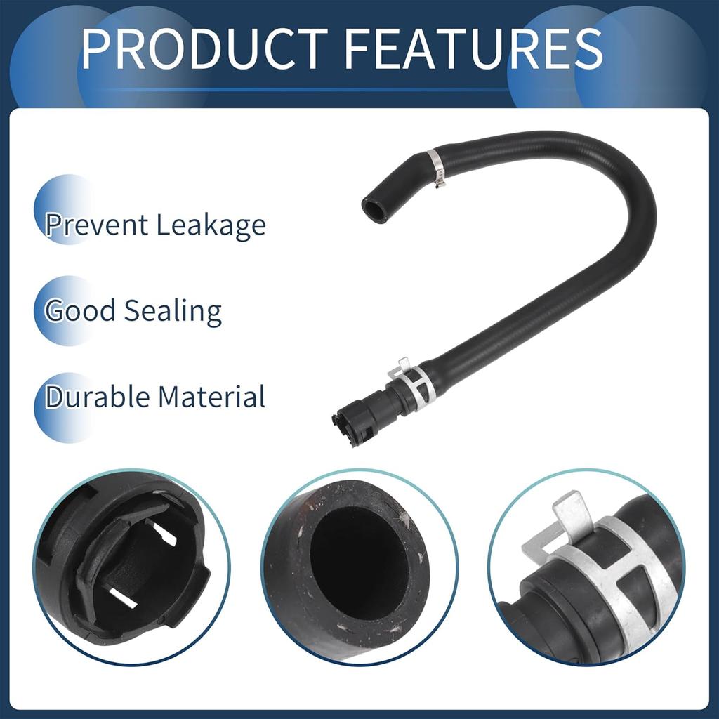 Engine Heater Hose Assembly, HVAC Heater Outlet Pipe No.XL3Z18472AB for Ford F-150 4.6L 2002-2004 for Ford Expedition 1997-2002 Rubber Black, 1 Pc