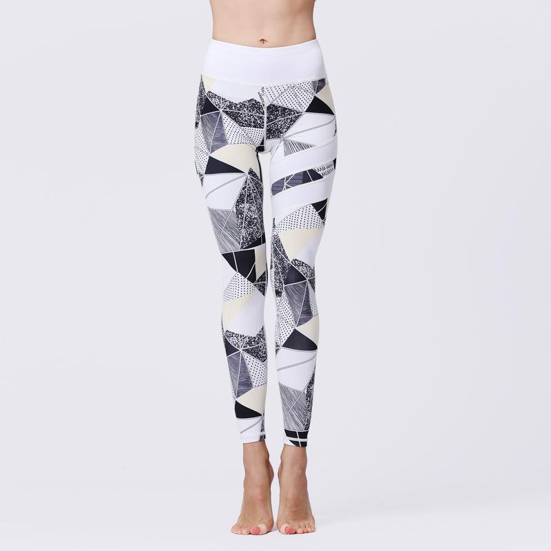 New yoga pants women's tight high waist hip lift quick-drying leggings sports fitness yoga suit printing